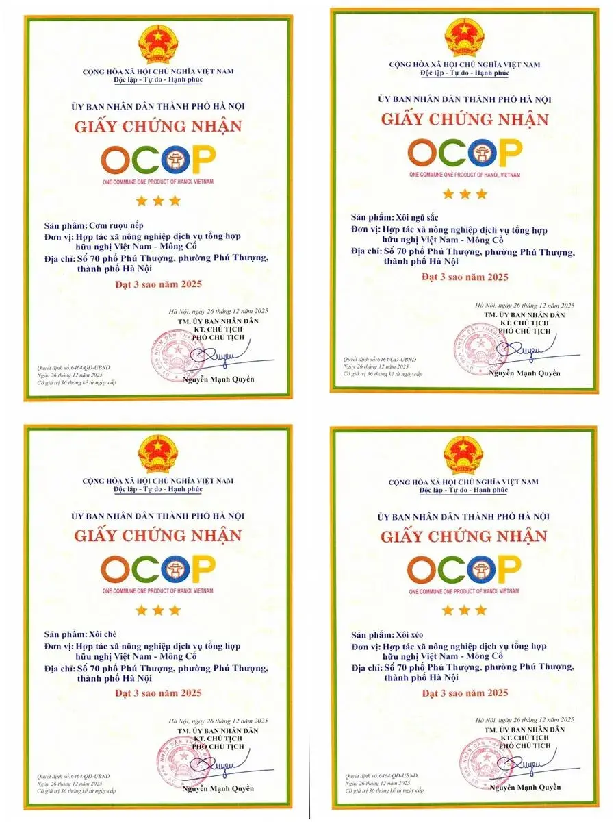 Xôi Phú Thượng ghi dấu ấn với 4 sản phẩm OCOP 3 sao