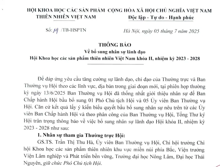 Hội VANPS bổ sung nhân sự lãnh đạo Hội khóa II, nhiệm kỳ 2023 - 2028 Hội VANPS bổ sung nhân sự lãnh đạo Hội khóa II, nhiệm kỳ 2023 - 2028